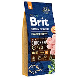 Brit Premium by Nature granuly Adult M kura 15 kg