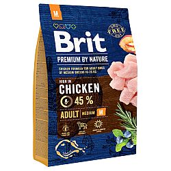 Brit Premium by Nature granuly Adult M kura 3 kg