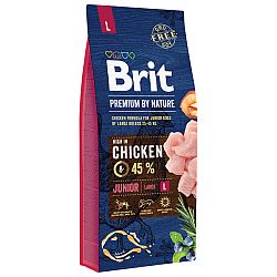 Brit Premium by Nature granuly Junior L kura 15 kg