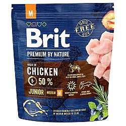 Brit Premium by Nature granuly Junior M kura 1 kg