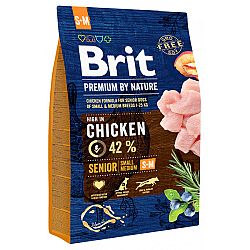 Brit Premium by Nature granuly Senior S+M kura 3 kg