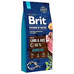 Brit Premium by Nature granuly Sensitive jahňa a ryža 15 kg