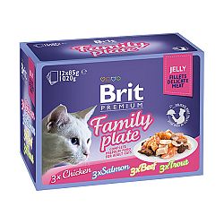 Brit Premium Cat Delicate Filety v želé Family Plate 1020 g (12x85 g)