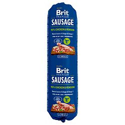 Brit Sausage Saláma pre psov kura a divina 800g