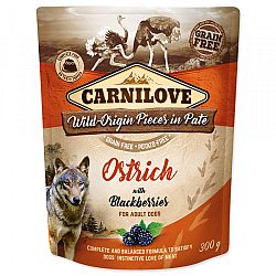 Carnilove Dog Pouch Paté pštros a černice 300 g