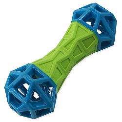 Dog Fantasy kosť s geometrickými obrazcami zeleno-modrá 18cm