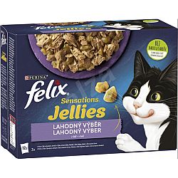 FELIX kapsičky Sensations Jellies jahňa/makrela/treska/morka 12 x 85 g