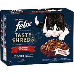 FELIX kapsičky Tasty Shreds hovädzie/kura/kačka/morka 12 x 80 g