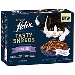 FELIX kapsičky Tasty Shreds hovädzie/kura/losos/tuniak 12 x 80 g