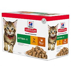 Hill´s Science Plan kapsička Feline Kitten Multipack Chicken & Turkey 12x85 g