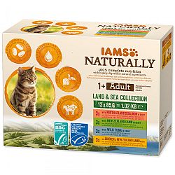 Iams kapsička Naturally morské a suchozemské mäso v omáčke multipack 12 x 85 g