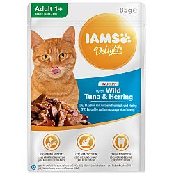 Kapsicka IAMS cat delights tuna a herring in jelly 85g