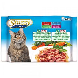 Kapsicka STUZZY Cat multipack sunka+telacie+kralik v zele 4x100g