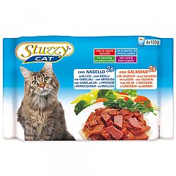 Kapsicka STUZZY Cat multipack treska+losos 4x100g