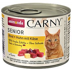 Konzerva Carny Senior hovädzie + kuracie so syrom 200g