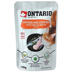 Ontario cat kapsička kura a treska vo vývare 80 g