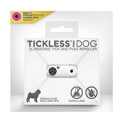 Tickless mini dog - Dobíjateľný ultrazvukový odpudzovač kliešťov a bĺch pre psov biele