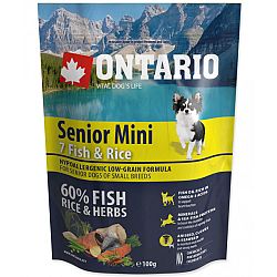 VZORKA Ontario dog senior mini ryba a ryža 0,1 kg