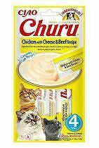 Churu Cat kuracie mäso s hovädzím mäsom a syrom 4x14g + Množstevná zľava