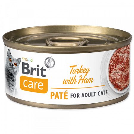 Brit Care Cat konzerva Turkey Paté with Ham 70 g