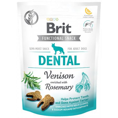 Brit Care Dog funkčný snack Dental jeleň s rozmarínom 150 g