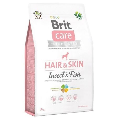 Brit Care granuly Dog Hair & Skin ryba a proteíny z hmyzu 3kg