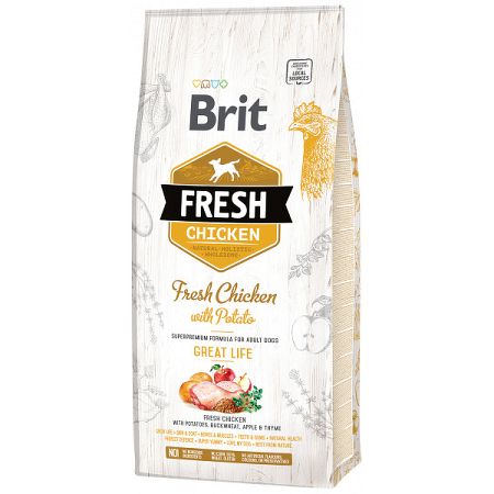 Brit Fresh granuly Adult Great Life kura a zemiaky 12 kg