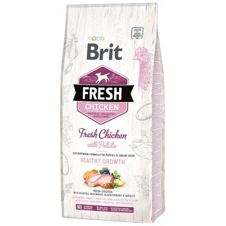 Brit Fresh granuly Puppy Healthy Growth kura a zemiaky 12kg