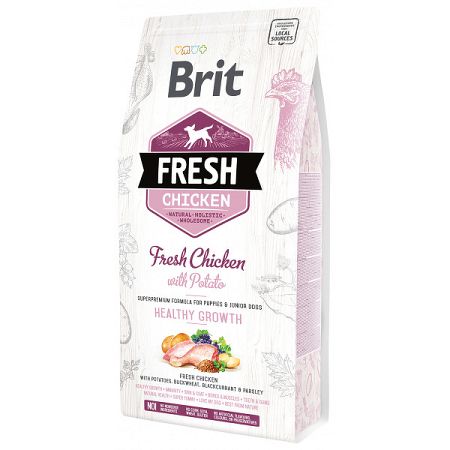 Brit Fresh granuly Puppy Healthy Growth kura a zemiaky 2,5 kg