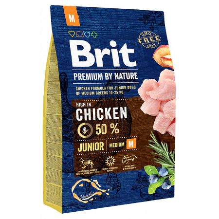 Brit Premium by Nature granuly Junior M kura 3 kg