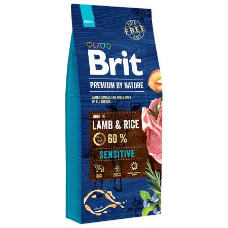 Brit Premium by Nature granuly Sensitive jahňa a ryža 15 kg