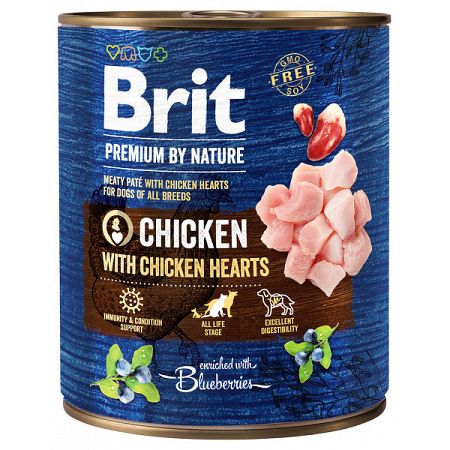 Brit Premium by Nature konzerva Chicken with Hearts 800g