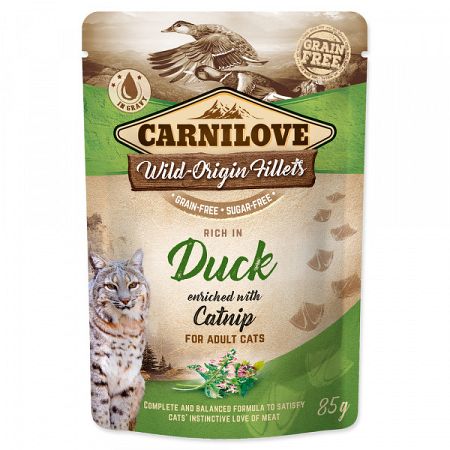 Carnilove Cat Pouch Rich kačica s kocúrnikom 85 g