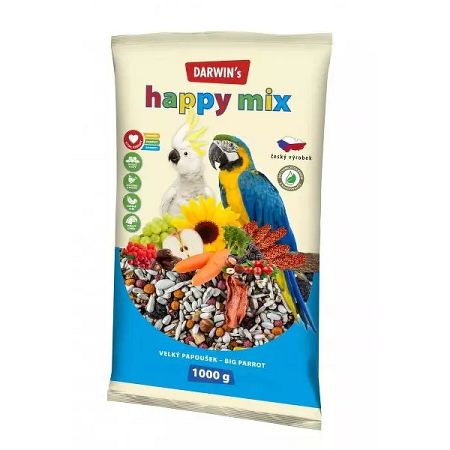 DARWINs krmivo happy mix veľké papagáje 1 kg