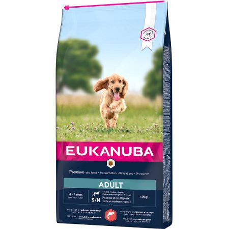 Eukanuba granuly adult small and medium losos 12 kg