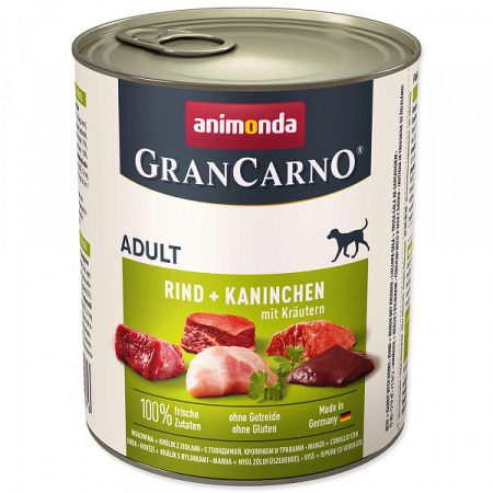 Gran Carno Adult - hovadzie, kralik a bylinky 800g