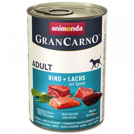 Gran Carno Adult - hovadzie, losos a spenat 400g