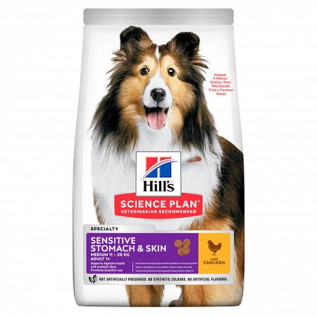 Hill´s Science Plan Canine Adult Sensitive Stomach & Skin Medium Chicken 14kg