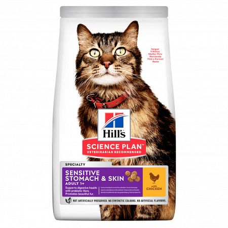 Hill´s Science Plan granuly Feline Adult Sensitive Stomach & Skin Chicken 7 kg