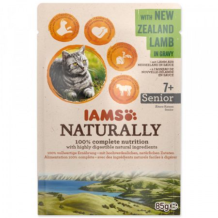 Iams kapsička Naturally Senior jahňa v omáčke 85 g