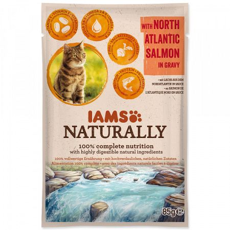 IAMS Naturally Adult Cat with North Atlantic Salmon in Gravy 85g