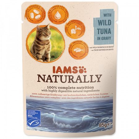 IAMS Naturally Adult Cat with Wild Tuna in Gravy 85g