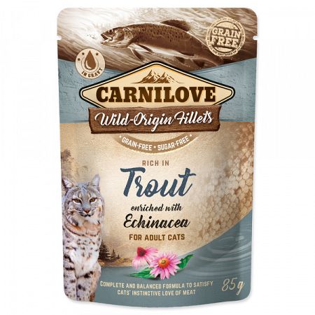 Kapsička Carnilove Cat Pouch pstruh a echinacea 85 g