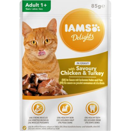 Kapsicka IAMS cat delights chicken a turkey in gravy 85g