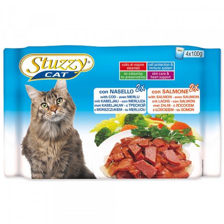 Kapsicka STUZZY Cat multipack treska+losos 4x100g