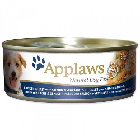 Konzerva Applaws Dog Chicken, Salmon a Rice 156g