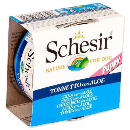 Konzerva SCHESIR Dog Puppy tuniak+Aloe 150g