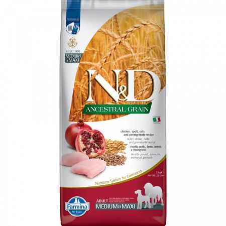 N&D Low Grain Dog Adult M/L Chicken & Pomegranate 12 kg