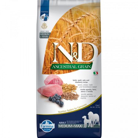 N&D Low Grain Dog Adult M/L Lamb & Blueberry 12 kg