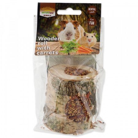 Nature Land Nibble Valček s mrkvou drevený 150 g